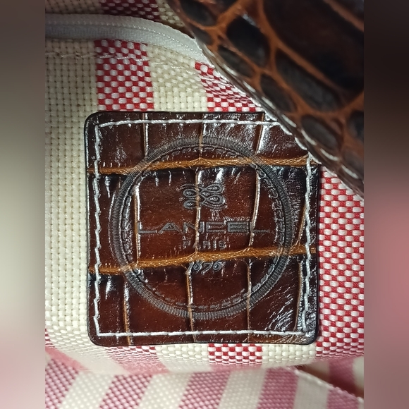 Lancel Canvas Monogram / leather brown crocodile bucket  handbag - Picture 11 of 13